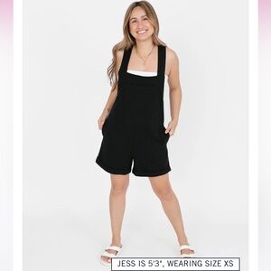 SMASH+TESS SHORTY ROMPERALLS IN MIDNIGHT BLACK SIZE XS